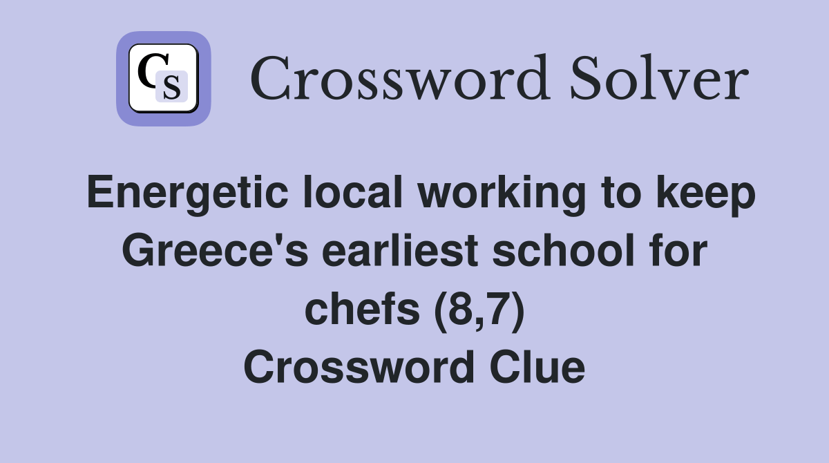 Energetic local working to keep Greece's earliest school for chefs (8,7